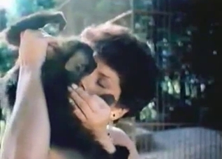 Slutty monkey gets a blowjob from a slut