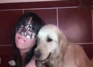 Horny beauty enjoying raw bestiality