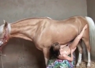 Tight cunt getting gaped by a hung stallion